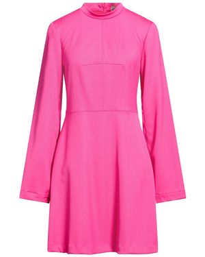 Semicouture Fuchsia Mini Dress Polyester, Virgin Wool, Elastane - Pink