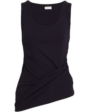 Dries Van Noten Midnight Top Cotton, Modal, Elastane - Blue