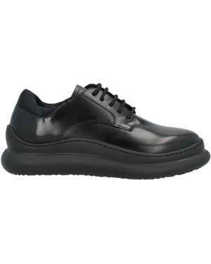 Stokton Lace-Up Shoes Leather, Textile Fibres - Black
