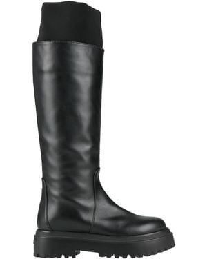 Le Silla Boot Calfskin, Textile Fibers - Black