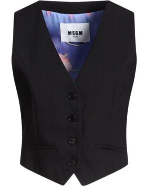 MSGM Tailored Vest Viscose, Polyester, Elastane - Blue