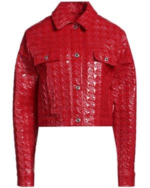 MSGM Jacket Polyester, Elastane, Polyurethane Coated - Red