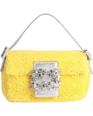Gedebe Handbag Textile Fibres, Leather - Yellow