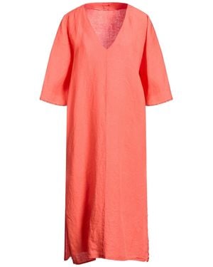 120% Lino Midi Dresses - Pink
