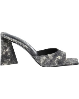 The Attico Charcoal Sandals Textile Fibres - Metallic