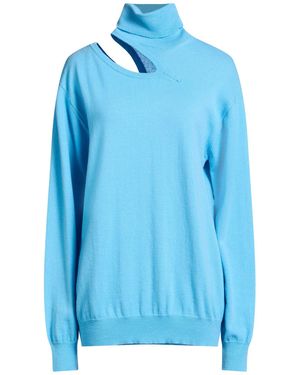 Circus Hotel Azure Turtleneck Virgin Wool, Cashmere - Blue