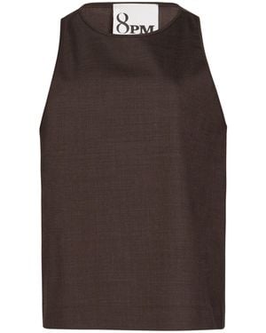 8pm Chocolate Top Polyester, Wool, Elastane - Brown