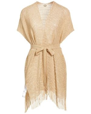 Twinset Cardigan Viscose, Metallic Polyester - Natural