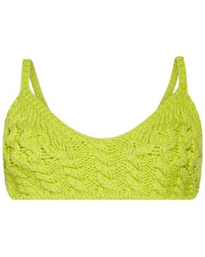 McQueen Top Wool, Cashmere, Polyamide, Elastane - Green