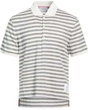 Thom Browne Polo Shirt Linen, Elastane, Cotton - White