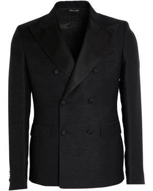 Brian Dales Blazer Wool, Cotton, Linen - Black