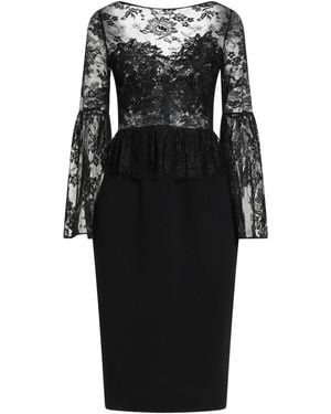 Rhea Costa Midi Dress Silk, Viscose - Black