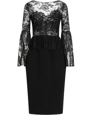 Rhea Costa Midi Dress Silk, Viscose - Black