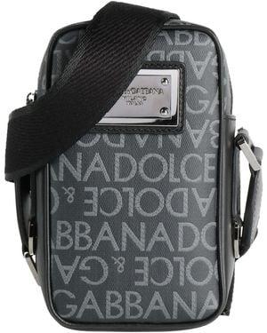 Dolce & Gabbana Cross-Body Bag Cotton, Polyurethane, Polyester, Calfskin, Viscose - Grey