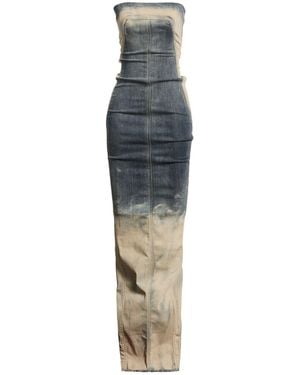 Rick Owens Maxi Dress Cotton, Elastomultiester, Natural Rubber - Blue