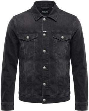 Replay Denim Outerwear Cotton, Polyester, Elastane - Black