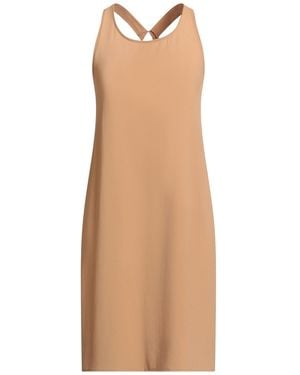 Angela Davis Camel Mini Dress Polyester, Elastane - Natural