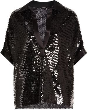 Kiton Top Polyester, Silk - Black