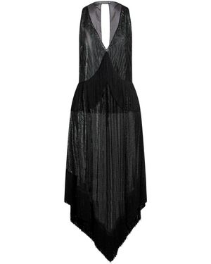 Rabanne Midi Dress Aluminum, Viscose - Black