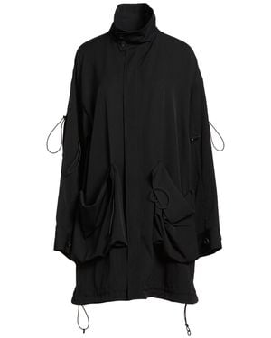 Yohji Yamamoto Overcoat & Trench Coat Wool - Black