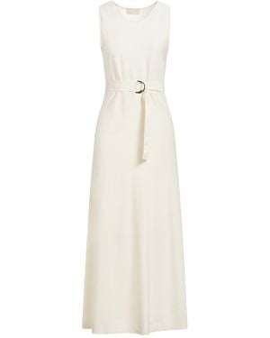 Drumohr Cream Midi Dress Cotton, Viscose - White