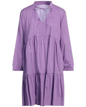 Robert Friedman Mini Dress Cotton - Purple