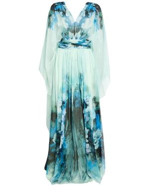 Alberta Ferretti Light Maxi Dress Silk - Blue