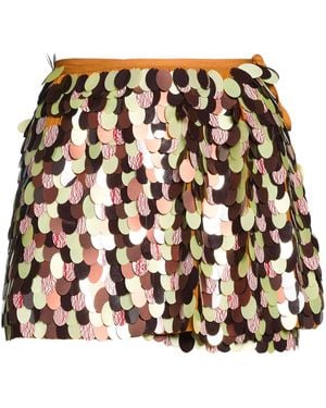 Dries Van Noten Camel Mini Skirt Viscose - Natural