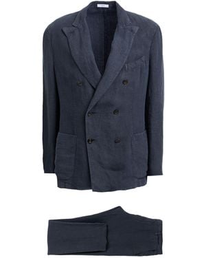 Boglioli Midnight Suit Linen - Blue