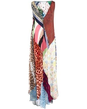 Marine Serre Rust Maxi Dress Acetate, Elastane, Silk - White