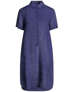 120% Lino Midi Dresses - Blue