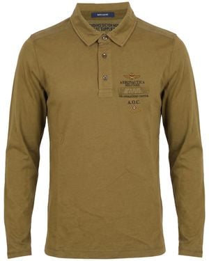 Aeronautica Militare Khaki Polo Shirt Cotton - Green