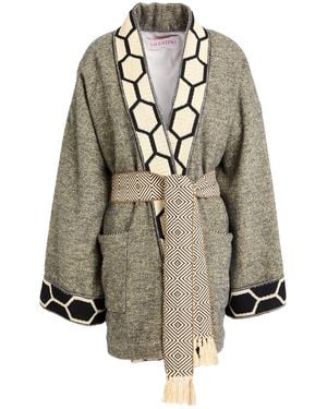 Valentino Garavani Coat Virgin Wool, Polyamide, Cotton - Natural