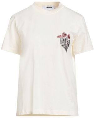 MSGM Ivory T-Shirt Cotton - White