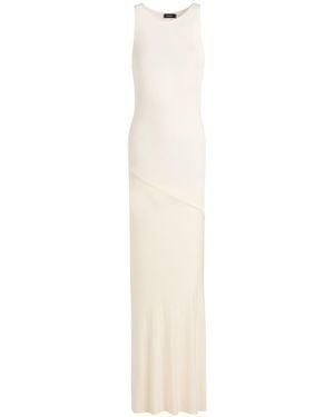 Atlein Ivory Maxi Dress Viscose, Elastane - White