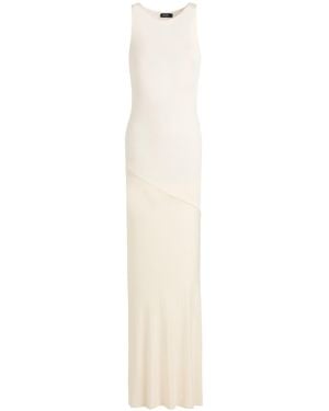 Atlein Ivory Maxi Dress Viscose, Elastane - White