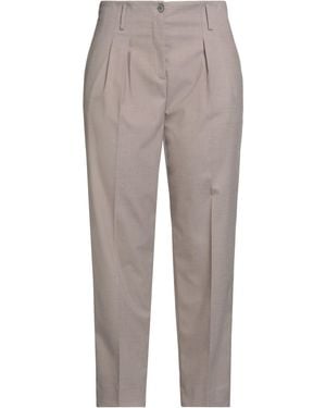 Purotatto Taupe Pants Viscose, Polyester, Elastane - Gray