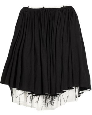 Quira Midi Skirt Linen, Cotton, Elastane - Black
