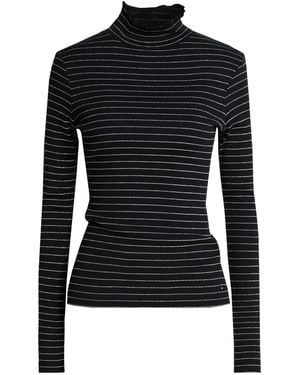 Tommy Hilfiger Turtleneck Cotton, Metal Fiber - Black