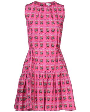 KENZO Flared-hem Sleeveless Cotton-poplin Mini Dress - Pink