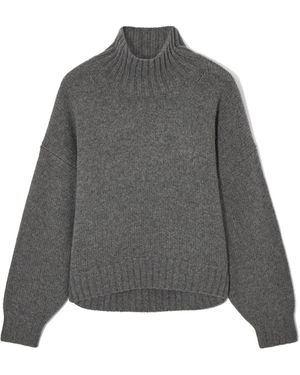 COS Grobstrickpullover Aus Kaschmir Mit Rollkragen - Grau