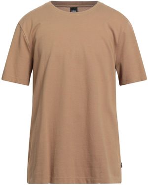 BOSS Camel T-Shirt Cotton, Polyester - Natural