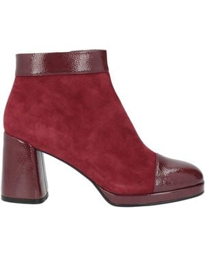 Luciano Barachini Burgundy Ankle Boots Leather - Red
