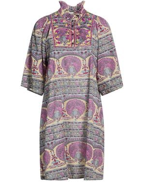 Antik Batik Mini Dress Cotton - Purple