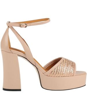 Apepazza Blush Sandals Leather, Textile Fibres - Natural