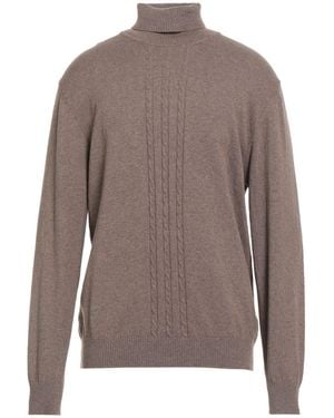 Luigi Borrelli Napoli Turtleneck Virgin Wool, Silk, Cashmere - Brown
