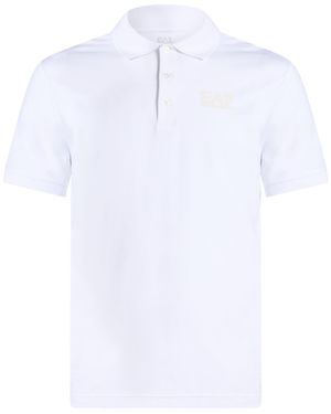 EA7 Polo Shirt Cotton, Elastane - White