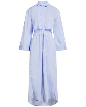 Isabel Benenato Maxi Dress Cotton - Blue