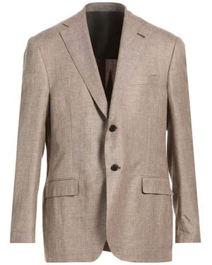 Corneliani Light Blazer Virgin Wool, Linen, Silk - Brown