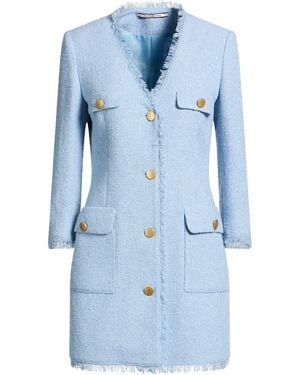 Tagliatore 0205 Light Mini Dress Polyester, Linen - Blue